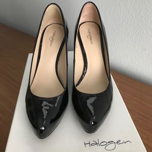 Halogen black patent wedges